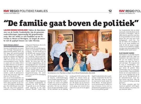Renaat en Sigrid samen voor N-VA Renaat en Sigrid samen voor N-VA